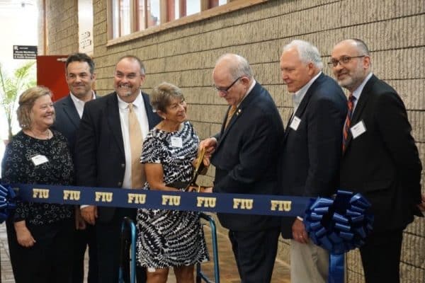 Carole Ratcliffe officiating in FIU Ribbon Cutting Ceremony